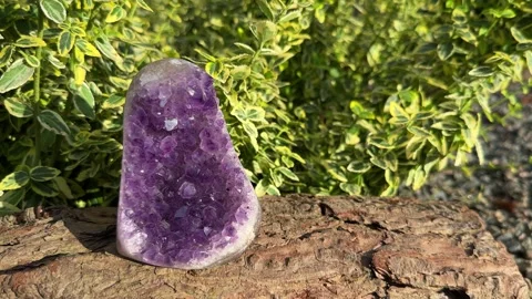 Amethyst crystal geode outdoor Stock Footage 248601607