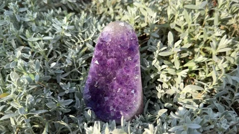 Amethyst crystal geode outdoor Stock Footage 249727775