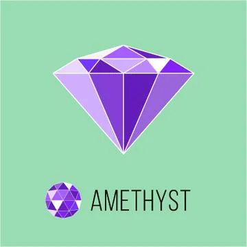 Amethyst flat icon with top view. Rich luxury symbol. Vector illustration Illustrazione stock