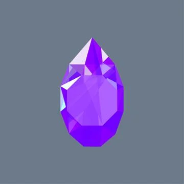 Amethyst gem shining logo vector drop shaped Stock Illustration