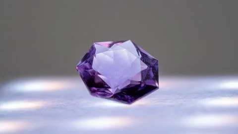 Amethyst Gem Stone on Lights Foto stock