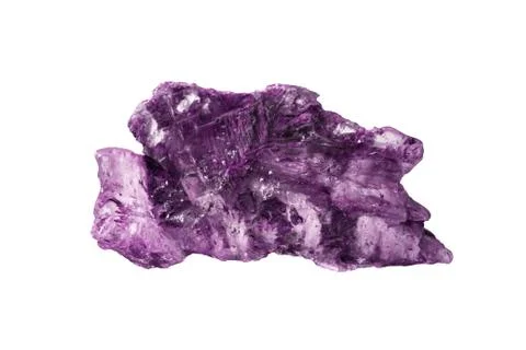 Amethyst gemstone isolated on white background. Natural Quartz crystal. Conta Stock Photos