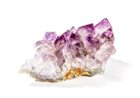 Amethyst gemstone on a white background Stock Photos