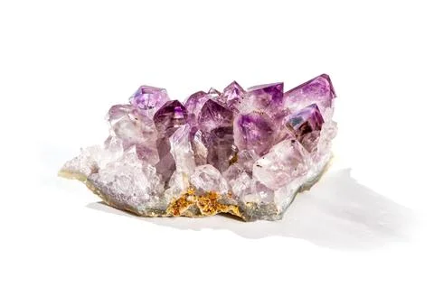 Amethyst gemstone on a white background Stock Photos