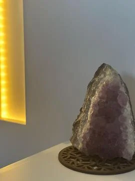Amethyst Geode on Decorative Stand Stock Photos