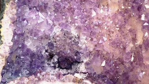 Amethyst Geode Gem stone Rock Stock Footage 138340547