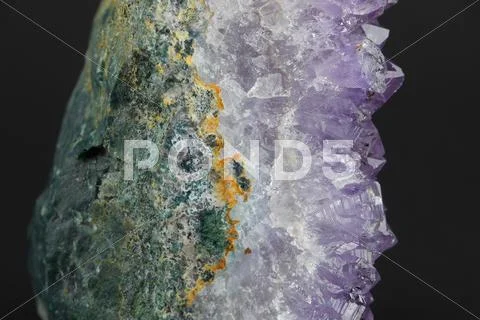 Amethyst Geode Side View Stock Photos