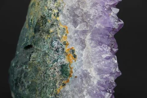 Amethyst Geode Side View Stock Photos