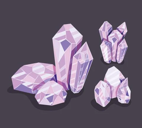 Amethyst icons pack Stock Illustration