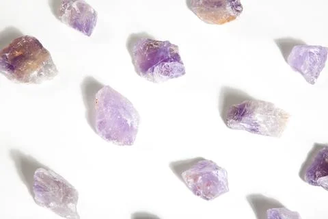 Amethyst lined up Stock Photos