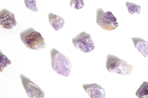 Amethyst lined up Stock Photos