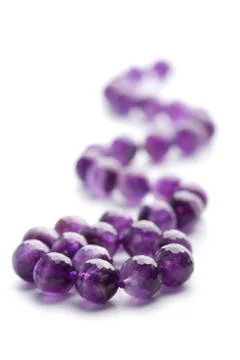 Amethyst necklace isolated Stock Photos