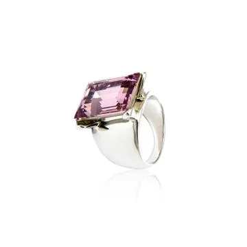 Amethyst Ring isolated on white. Stock Photos
