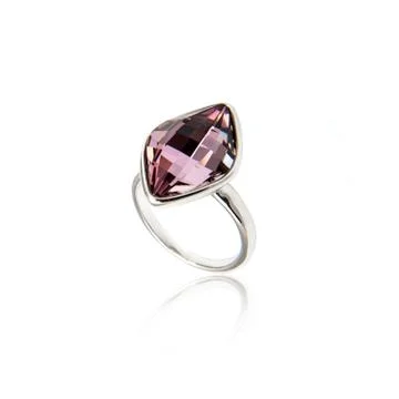 Amethyst Ring isolated on white. Stock Photos