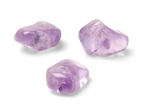 Amethyst shot from three angles isolated on white background. Stock Photos