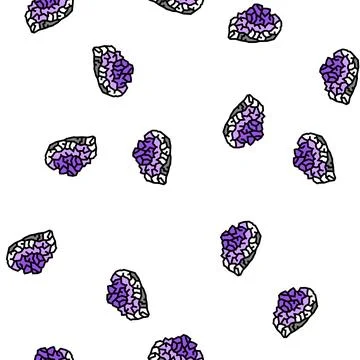 Amethyst stone rock vector seamless pattern Illustrazione stock