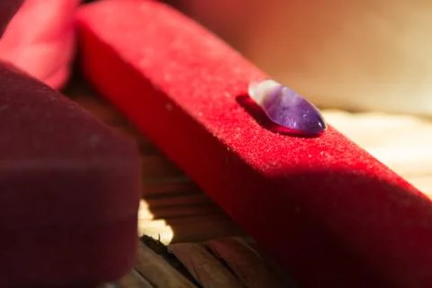 Amethyst on sun light Stock-Fotos