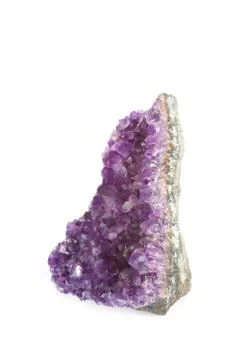 Amethyst in white background Stock Photos