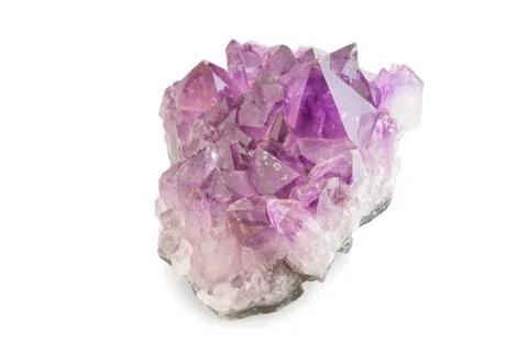 Amethyst in white background Stock Photos