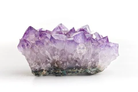 Amethyst on white background. Stock Photos
