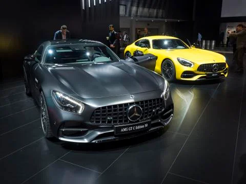 AMG GT C  and GTS  on display during the North American International Auto Show Stock Photos