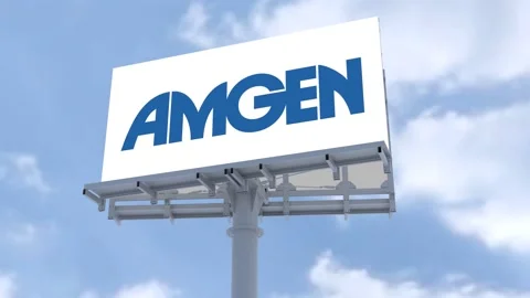 Amgen Dynamic Cloud Formation Logo: Inspiring Progress and Innovation Stock Footage 241483996