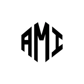 AMI letter logo design with polygon shape. AMI polygon and cube shape logo .. Stock Illustration