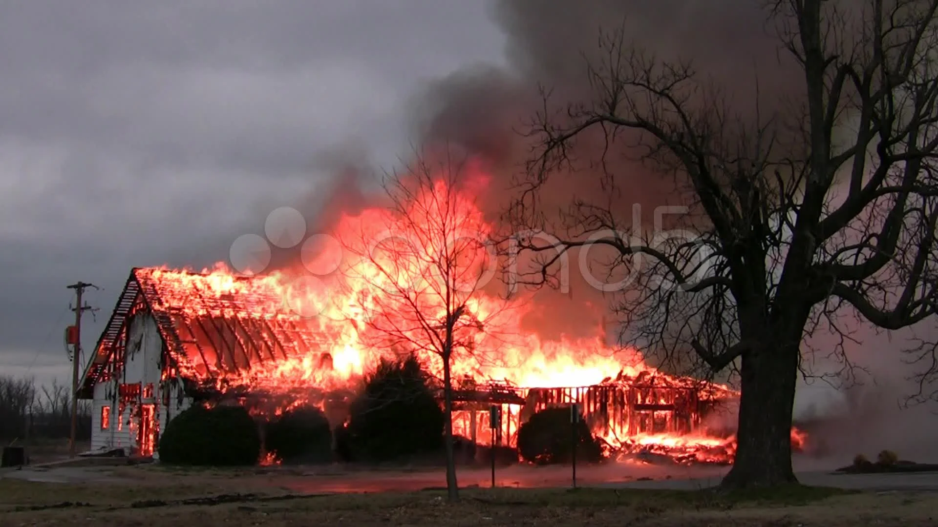 Amid the Force of Nature - House Fire - ... | Stock Video | Pond5