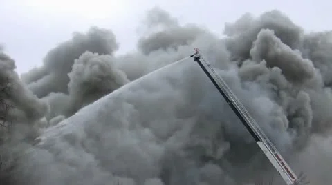 Amid the Force of Nature - House Fire Causes Billowing Smoke Video stock 10734051