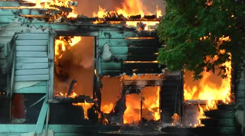 Amid the Force of Nature - House Fire Takes Home Up In Smoke 스톡 동영상 26398315