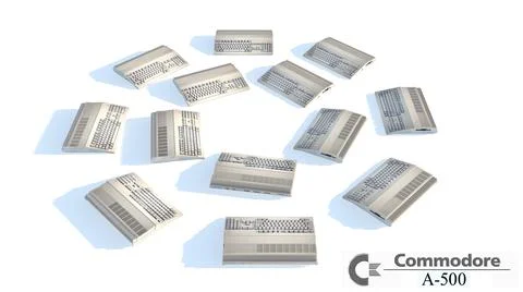 Amiga 500 computer. 3d illustration Illustrazione stock