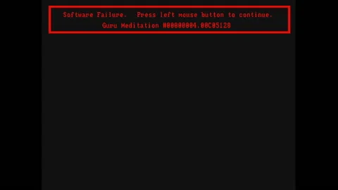 Amiga software failure guru meditation Video stock 201962010