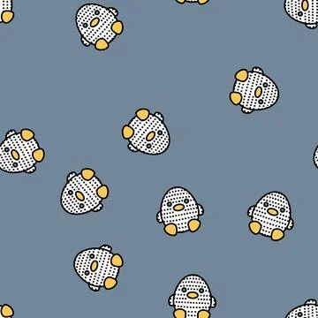 Amigurumi kawaii vector seamless pattern イラスト素材