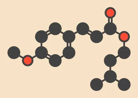 Amiloxate sunscreen molecule Illustration