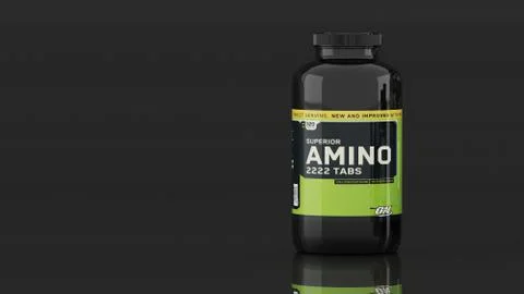 AMINO TABS - Optimun Nutrition. Stock Photos