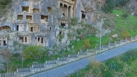 Amintas Rock Tombs Video stock 58864207