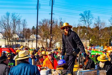 An Amish Auctioneer Stock Photos
