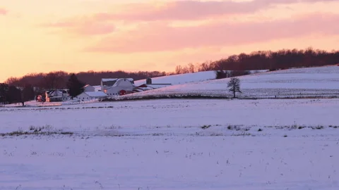 Amish farm at dusk. Stock Footage 170582636