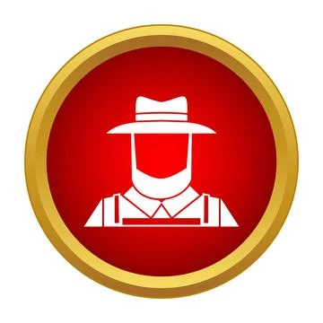 Amish man icon wearing hat and beard Stock-Illustration