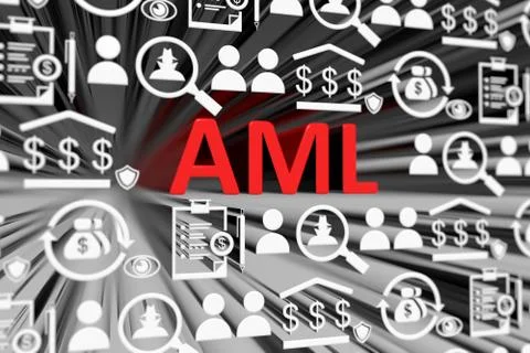 AML concept blurred background 3d render illustration Stock Illustration