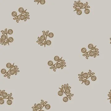 Amla ayurvedic herb line vector seamless pattern 스톡 일러스트