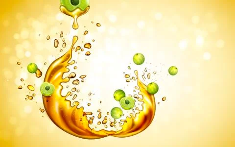 Amla oil elements Stock Illustration