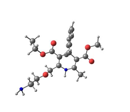Amlodipine molecule isolated on white Stock Illustration