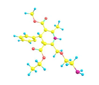 Amlodipine molecule isolated on white Stock Illustration