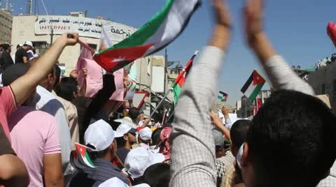 Amman Jordan Protest Stock Footage