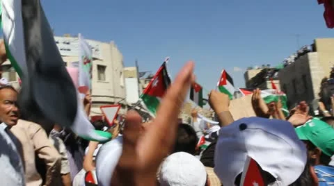Amman Protest  Stock Footage 12763281