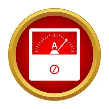 Ammeter icon measuring electric current amperes gauge Illustrazione stock
