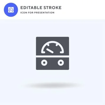 Ammeter icon vector, filled flat sign, solid pictogram isolated on white, log Stock Illustration