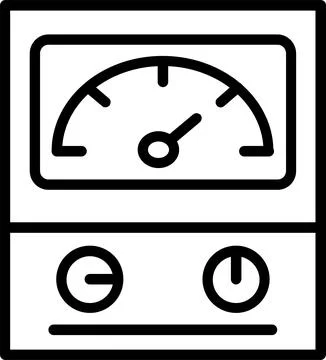 Ammeter Line Icon Design Stock Illustration