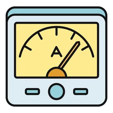Ammeter measuring electric current icon for electronics Stockillustratie